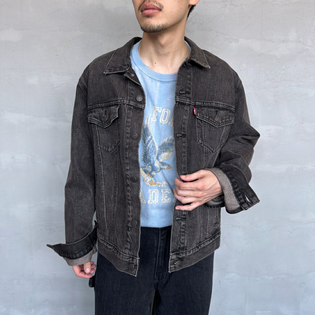 LEVI'S [リーバイス] トラッカージャケット [72334-05] 84 BLOW AW&&モデル身長：168cm 着用サイズ：M&&