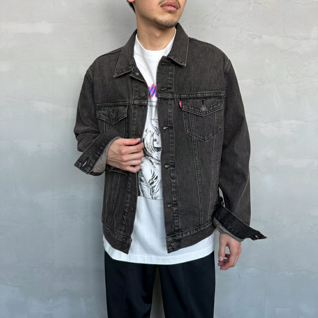 LEVI'S [リーバイス] トラッカージャケット [72334-05] 84 BLOW AW&&モデル身長：168cm 着用サイズ：M&&