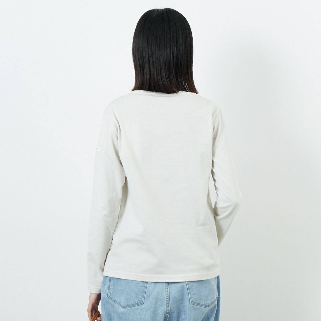 ORCIVAL [オーシバル] ボートネック ロングスリーブTシャツ [OR-C0137BFJ] OYSTER WHT &&モデル身長：162cm 着用サイズ：2&&