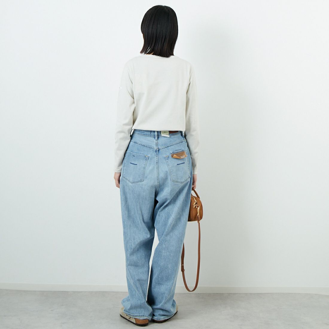 ORCIVAL [オーシバル] ボートネック ロングスリーブTシャツ [OR-C0137BFJ] OYSTER WHT &&モデル身長：162cm 着用サイズ：2&&
