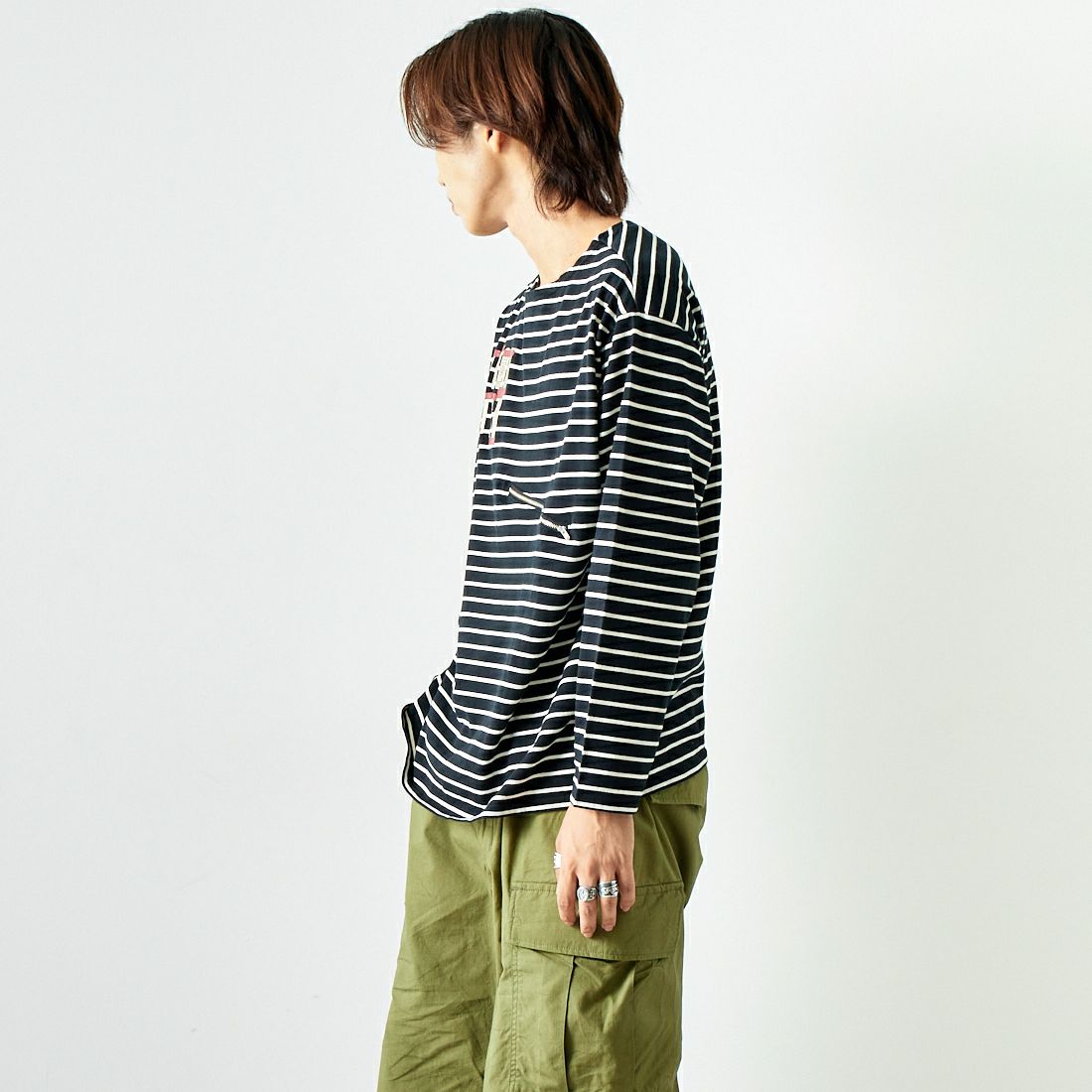 ILL ONE EIGHTY [イル ワンエイティ] チケットTシャツ [ILL242-09] BLACK &&モデル身長：179cm 着用サイズ：L&&