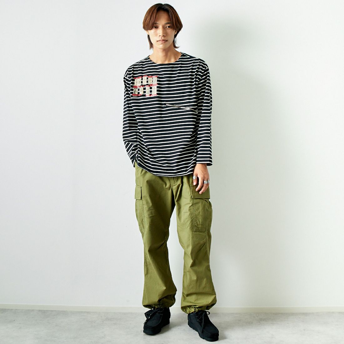 ILL ONE EIGHTY [イル ワンエイティ] チケットTシャツ [ILL242-09] BLACK &&モデル身長：179cm 着用サイズ：L&&