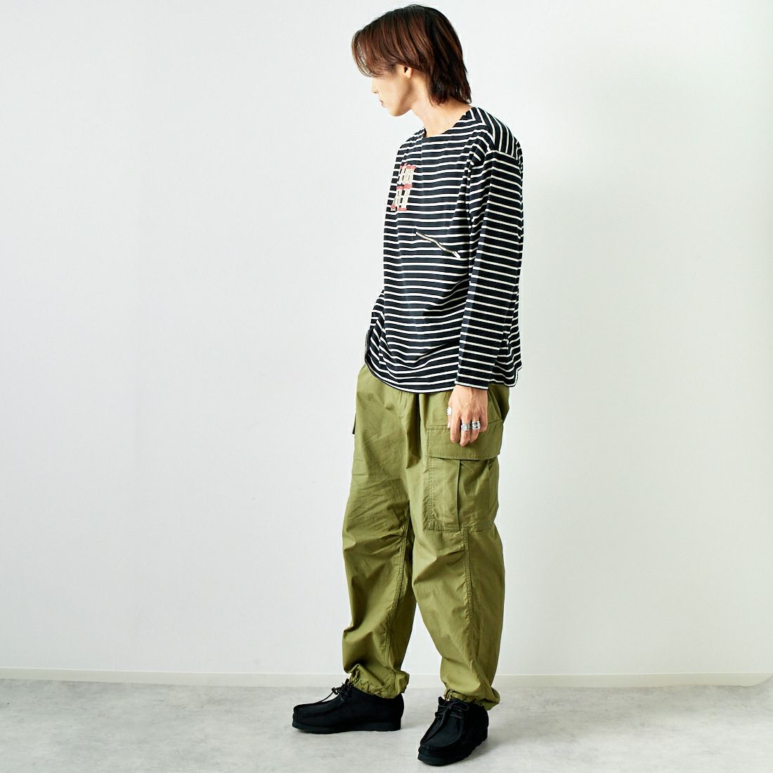 ILL ONE EIGHTY [イル ワンエイティ] チケットTシャツ [ILL242-09] BLACK &&モデル身長：179cm 着用サイズ：L&&