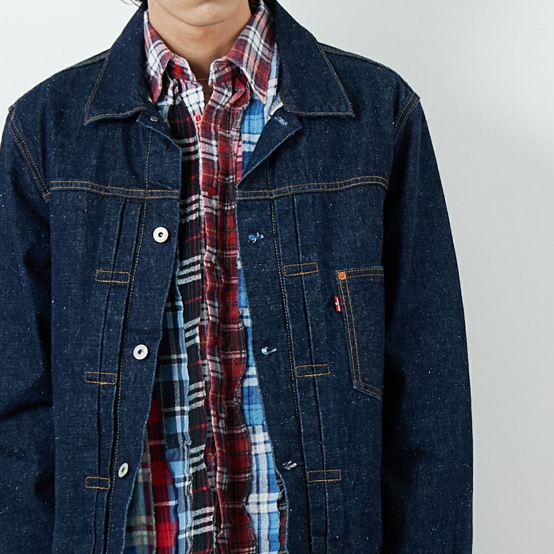 LEVI'S [リーバイス] TYPE1 トラッカージャケット [A3174-00] 02 ROLL UP &&モデル身長：179cm 着用サイズ：L&&