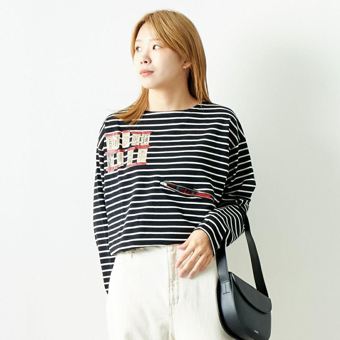 ILL ONE EIGHTY [イル ワンエイティ] チケットTシャツ [ILL242-09] BLACK &&モデル身長：167cm 着用サイズ：S&&