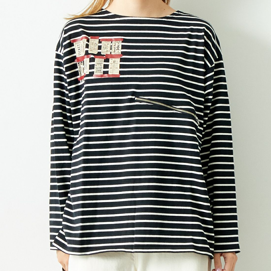 ILL ONE EIGHTY [イル ワンエイティ] チケットTシャツ [ILL242-09] BLACK &&モデル身長：167cm 着用サイズ：S&&