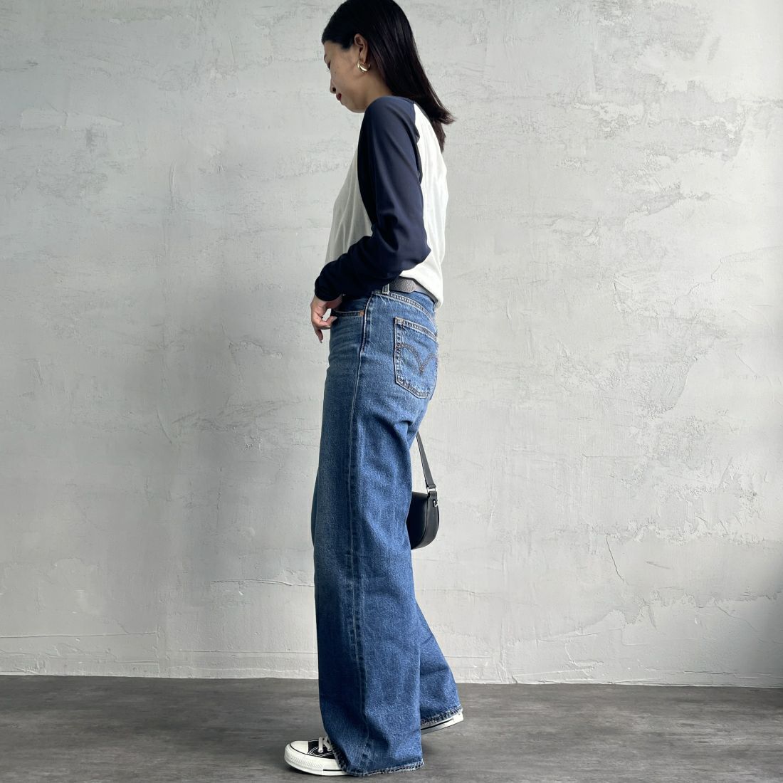 LEVI'S [リーバイス] リブケージ ワイドレッグ [A6081-00] 12 POLAR P &&モデル身長：163cm 着用サイズ：26&&