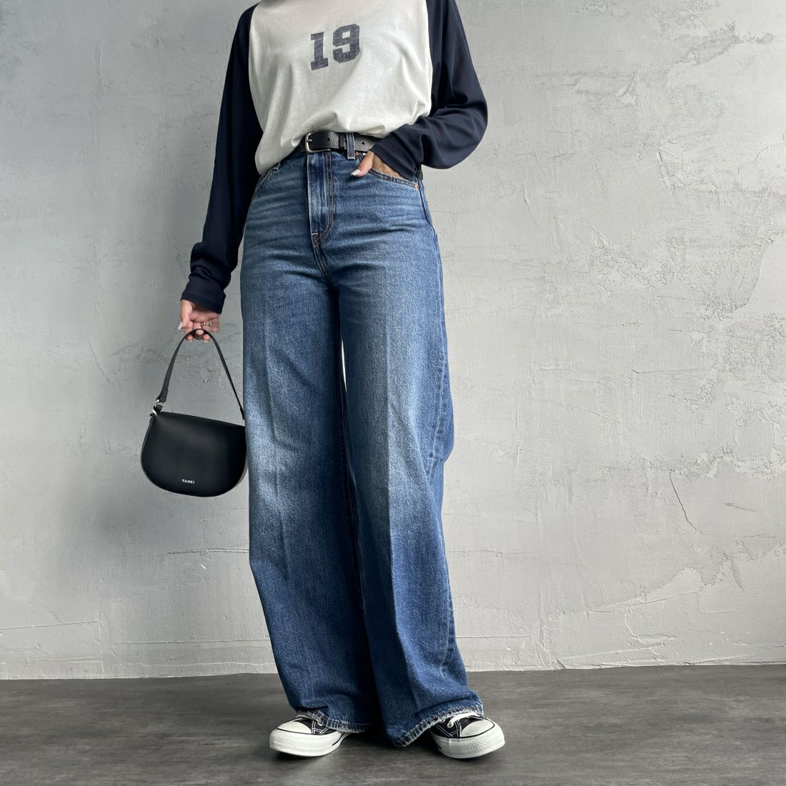 LEVI'S [リーバイス] リブケージ ワイドレッグ [A6081-00] 12 POLAR P &&モデル身長：163cm 着用サイズ：26&&