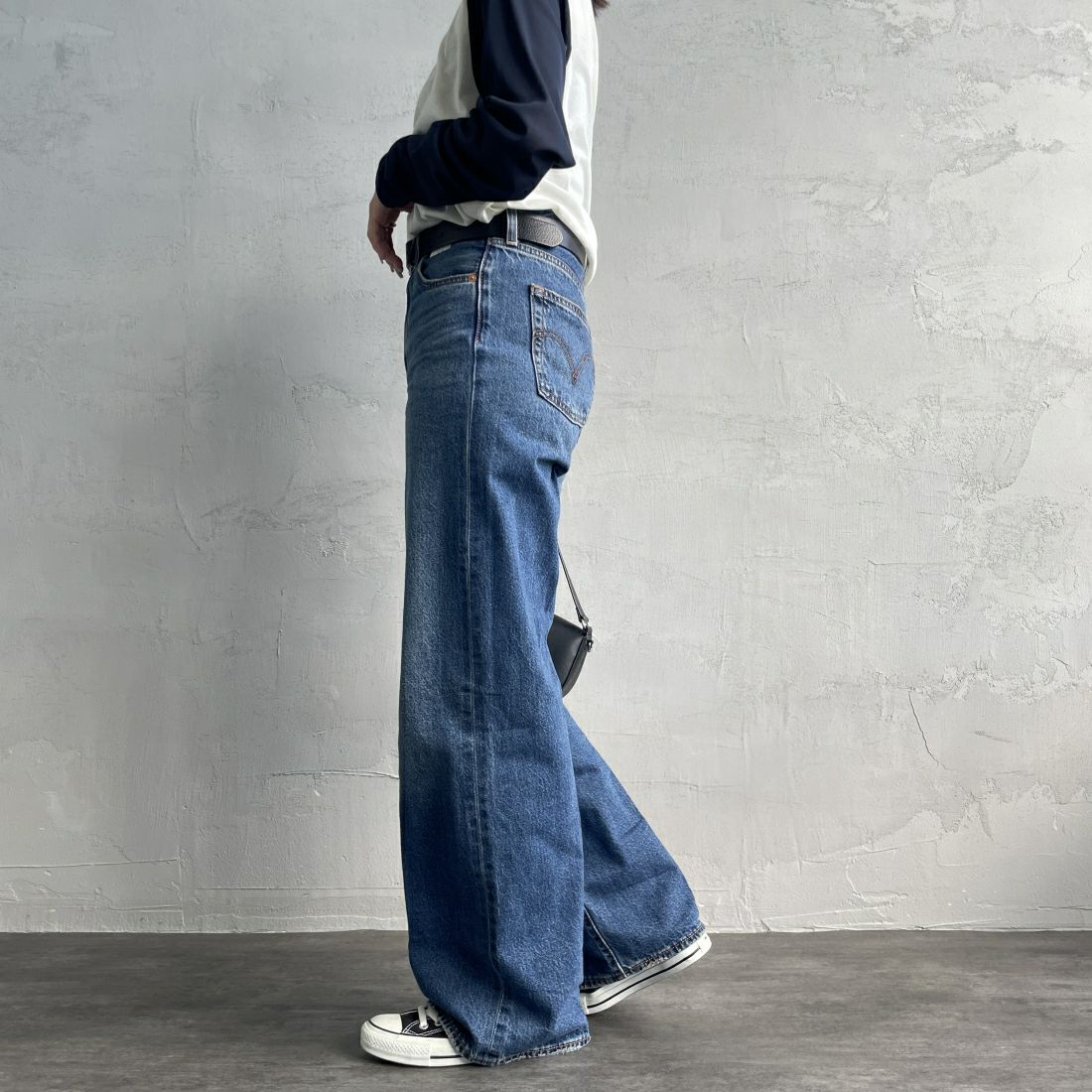 LEVI'S [リーバイス] リブケージ ワイドレッグ [A6081-00] 12 POLAR P &&モデル身長：163cm 着用サイズ：26&&