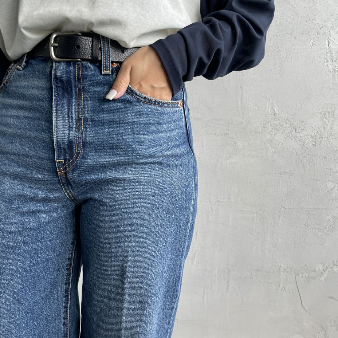LEVI'S [リーバイス] リブケージ ワイドレッグ [A6081-00] 12 POLAR P &&モデル身長：163cm 着用サイズ：26&&