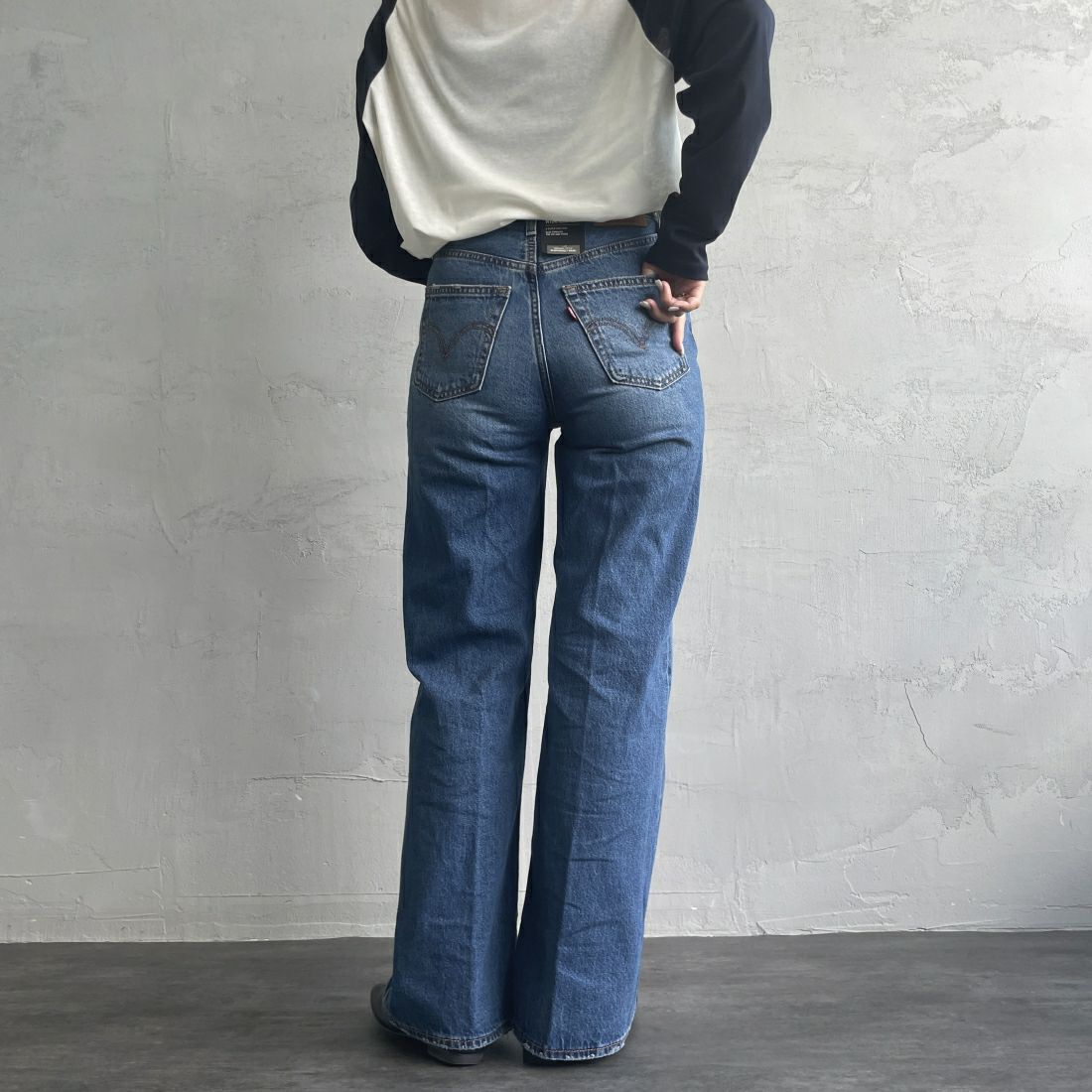 LEVI'S [リーバイス] リブケージ ワイドレッグ [A6081-00] 12 POLAR P &&モデル身長：163cm 着用サイズ：24&&
