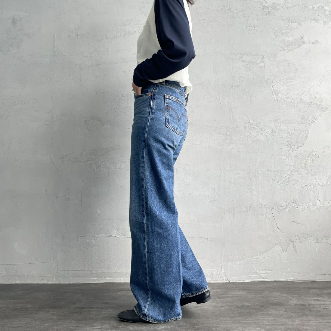 LEVI'S [リーバイス] リブケージ ワイドレッグ [A6081-00] 12 POLAR P &&モデル身長：163cm 着用サイズ：25&&