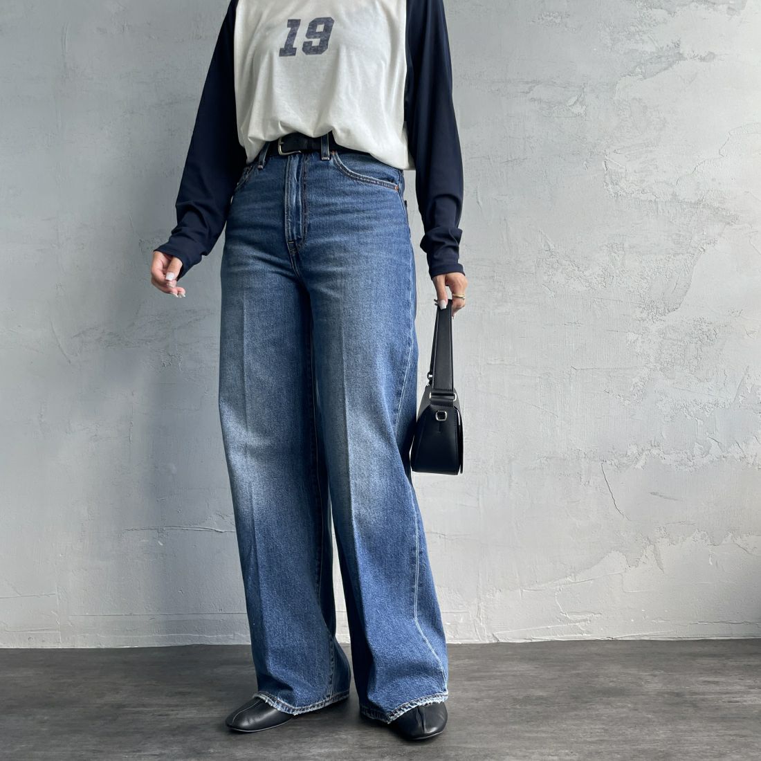 LEVI'S [リーバイス] リブケージ ワイドレッグ [A6081-00] 12 POLAR P &&モデル身長：163cm 着用サイズ：27&&