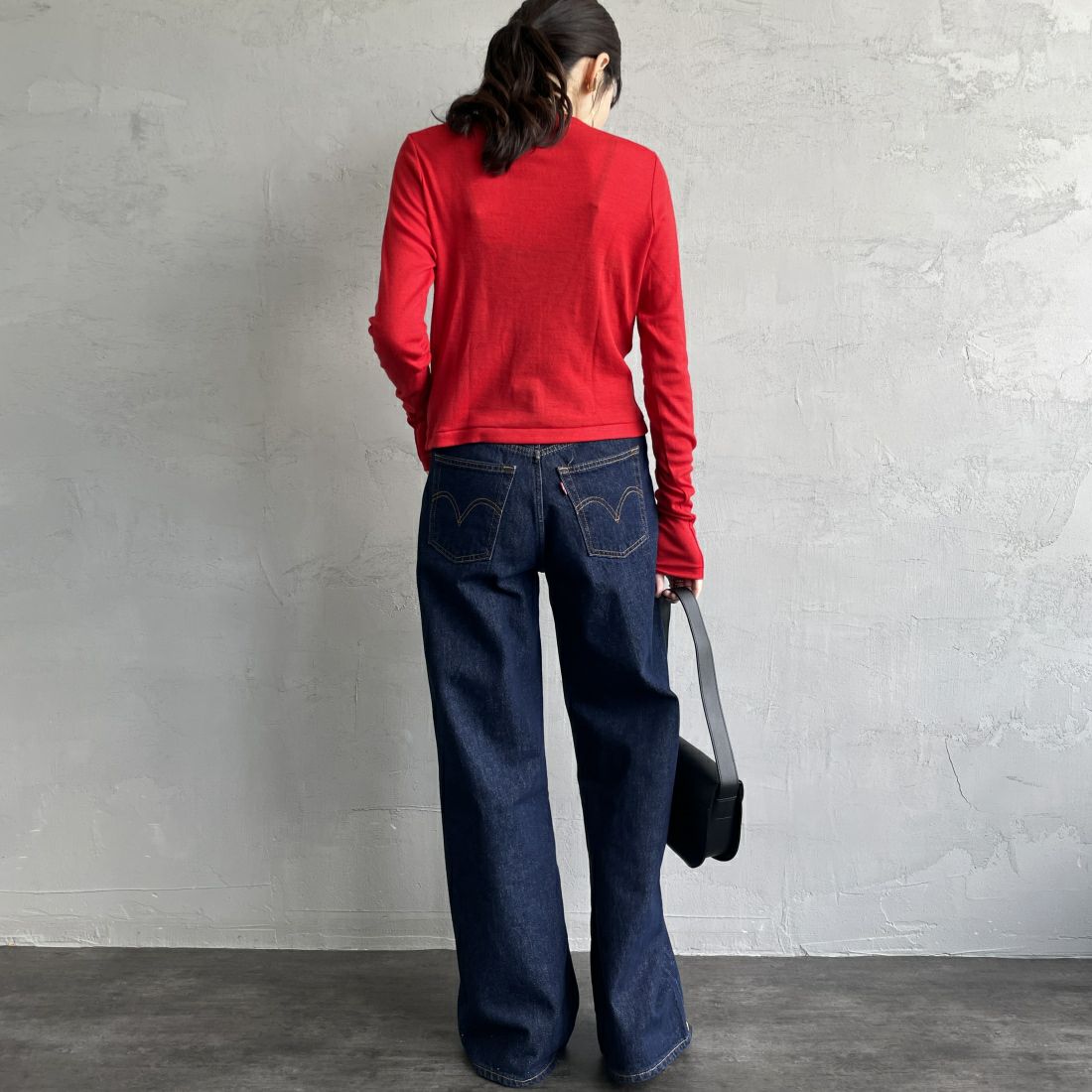 LEVI'S [リーバイス] リブケージ ワイドレッグ [A6081-00] 19 SHADED &&モデル身長：160cm 着用サイズ：25&&