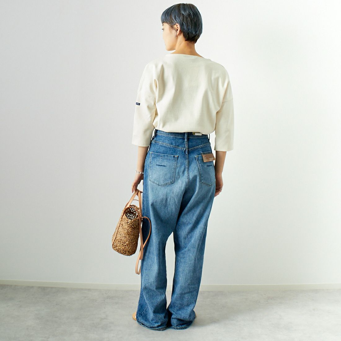 ST.JAMES [セントジェームス] ウェッソンドロップショルダー [17JC-CRAZ-SLOU-U] ECRU &&モデル身長：160cm 着用サイズ：3&&