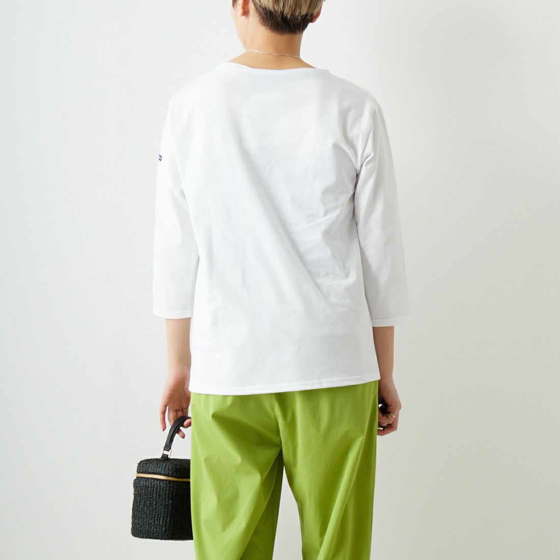 ST.JAMES [セントジェームス] MORLAIX モーレ 七分袖Tシャツ [08JC183-1] NEIGE &&モデル身長：160cm 着用サイズ：3&&