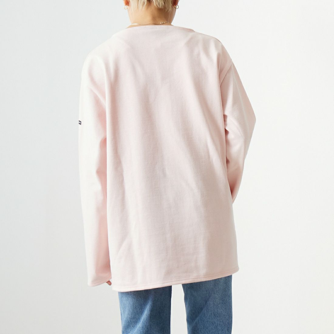 ST.JAMES [セントジェームス] バスクロングスリーブTシャツ [OUESSANT-SD] DRAGEE &&モデル身長：160cm 着用サイズ：7&&