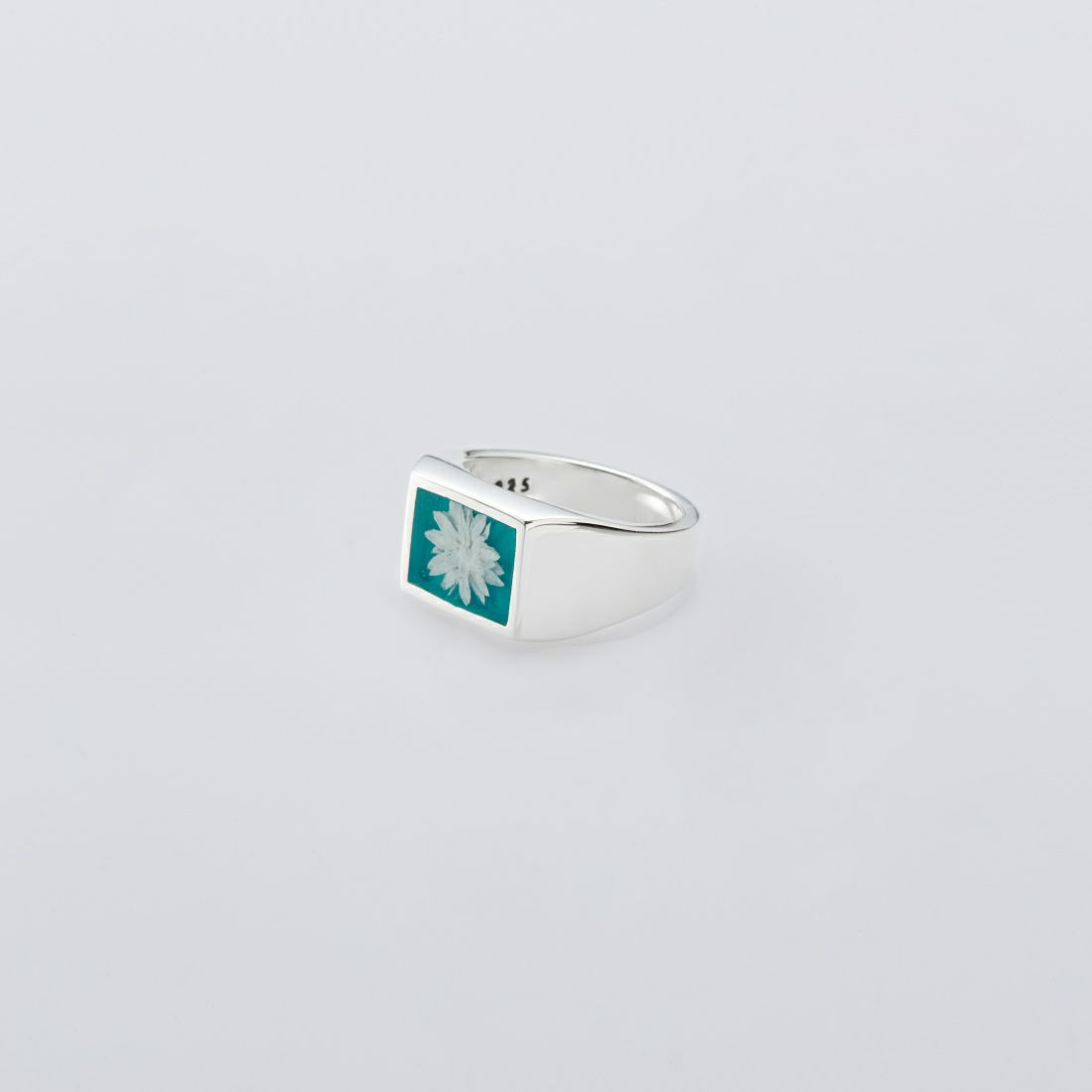 XOLO JEWELRY [ショロジュエリー] シグネットリング(Teal Flower) [XOR083] SILVER