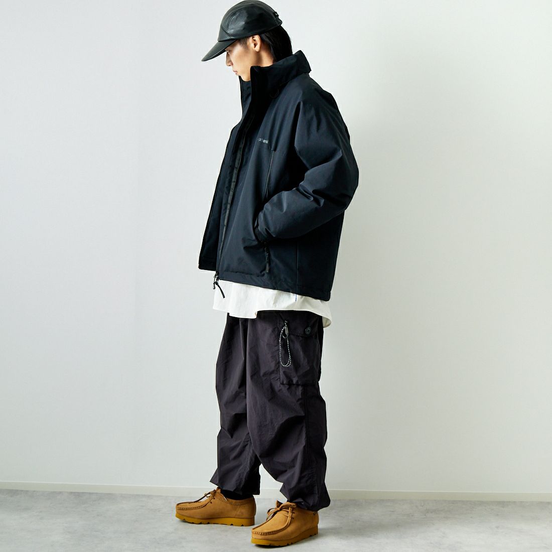 +phenix [プラスフェニックス] 別注 LEVEL7 ダウンジャケット [POO-24037IN-JF] BLACK &&モデル身長：179cm 着用サイズ：L&&