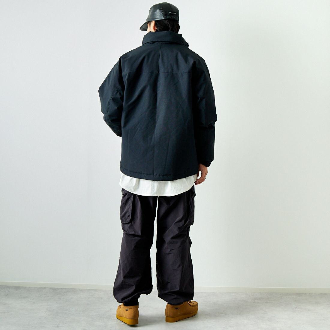 +phenix [プラスフェニックス] 別注 LEVEL7 ダウンジャケット [POO-24037IN-JF] BLACK &&モデル身長：179cm 着用サイズ：L&&