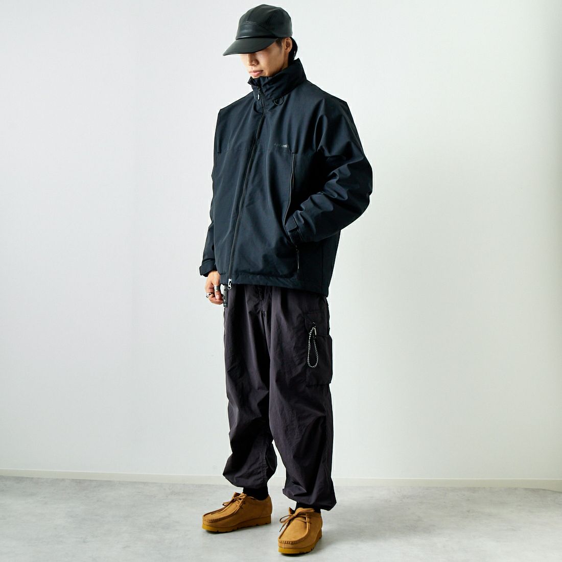 +phenix [プラスフェニックス] 別注 LEVEL7 ダウンジャケット [POO-24037IN-JF] BLACK &&モデル身長：179cm 着用サイズ：L&&