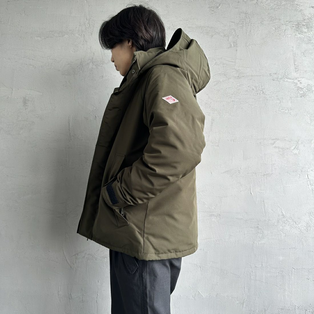 DANTON [ダントン] アーミー タッサーダウンジャケット [DT-A0030TET]	OLIVE &&モデル身長：179cm 着用サイズ：M&&