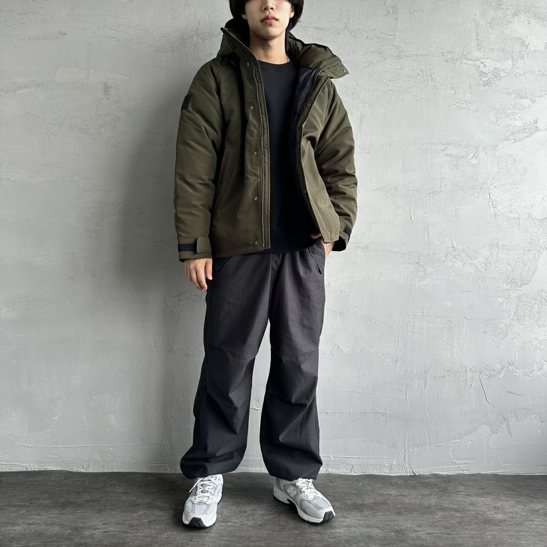 DANTON [ダントン] アーミー タッサーダウンジャケット [DT-A0030TET]	OLIVE &&モデル身長：179cm 着用サイズ：M&&