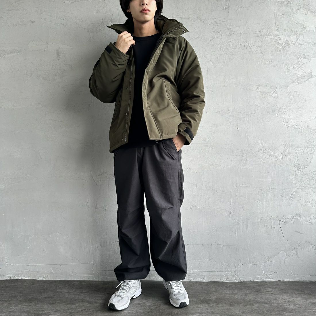 DANTON [ダントン] アーミー タッサーダウンジャケット [DT-A0030TET]	OLIVE &&モデル身長：179cm 着用サイズ：M&&