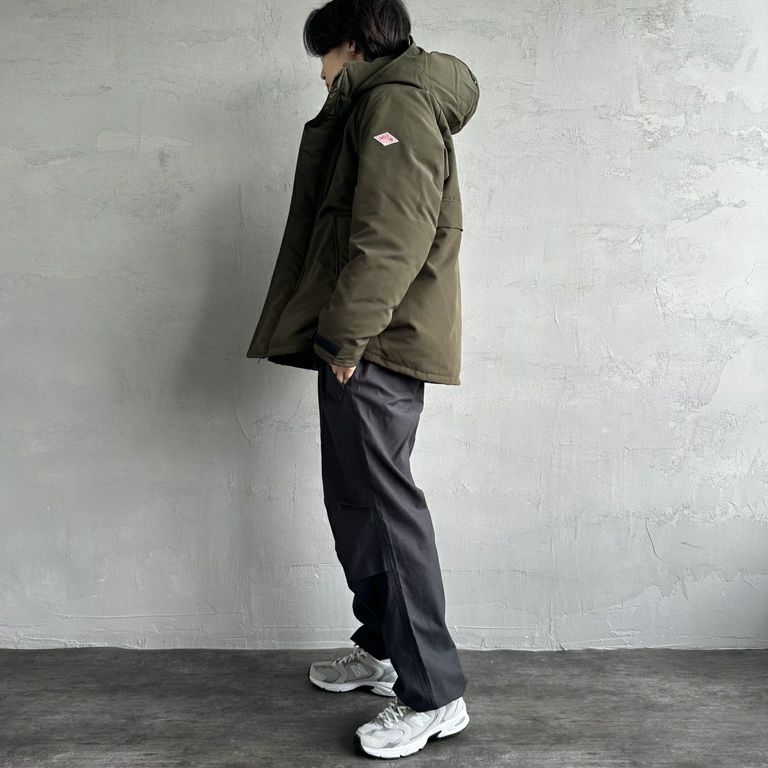 DANTON [ダントン] アーミー タッサーダウンジャケット [DT-A0030TET]	OLIVE &&モデル身長：179cm 着用サイズ：M&&