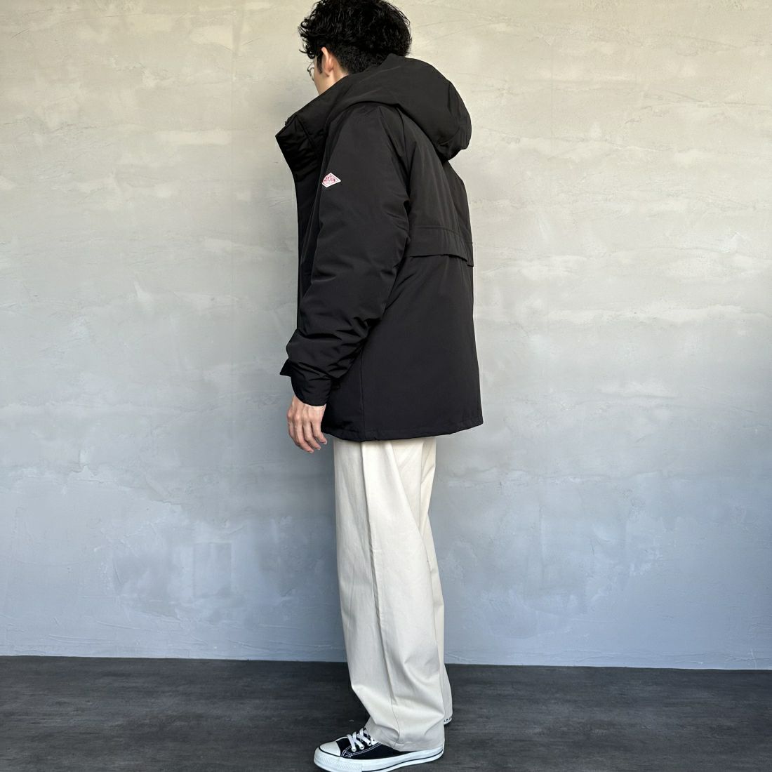 DANTON [ダントン] アーミー タッサーダウンジャケット [DT-A0030TET] BLACK &&モデル身長：168cm 着用サイズ：L&&