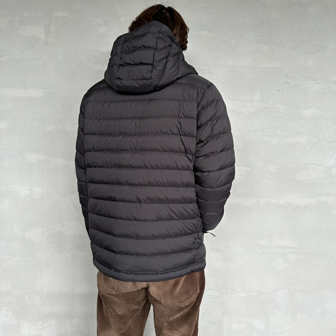 DANTON [ダントン] ミドルダウンフードジャケット [DT-A0564NRP] BLACK &&モデル身長：179cm 着用サイズ：M&&