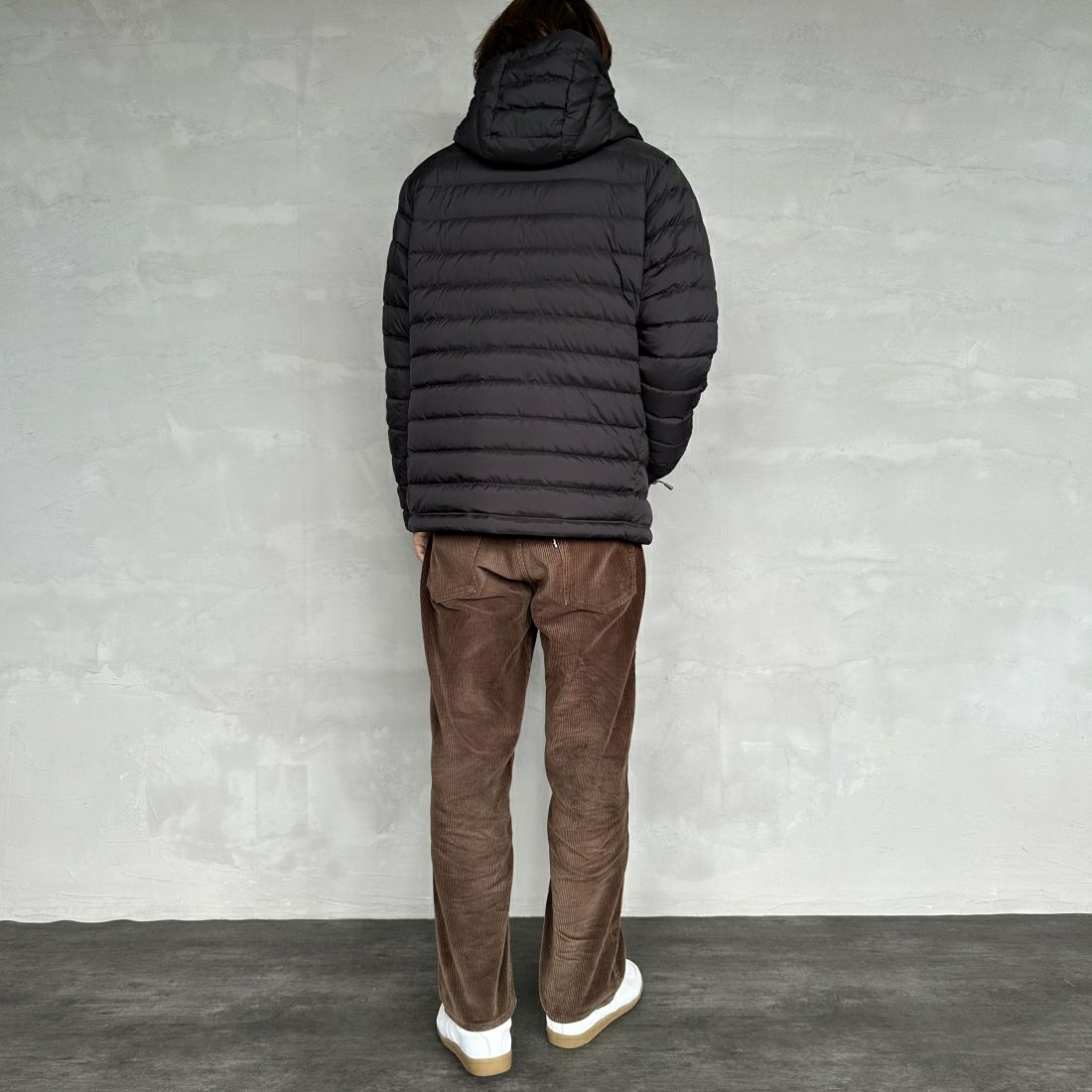 DANTON [ダントン] ミドルダウンフードジャケット [DT-A0564NRP] BLACK &&モデル身長：179cm 着用サイズ：M&&