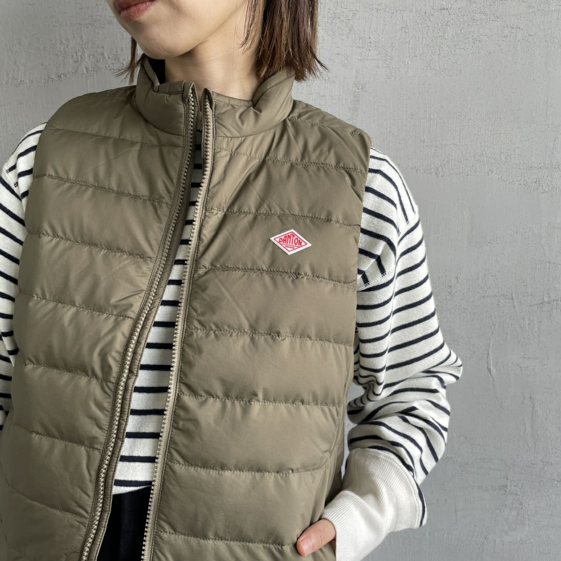 DANTON [ダントン] スタンドカラー ミドルダウンベスト [DT-A0550NRP