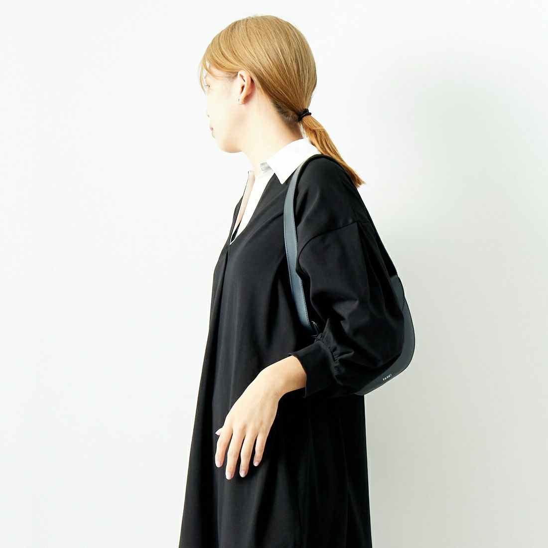 Jeans Factory Clothes [ジーンズファクトリークローズ] ラガーワンピース [143613] 09 ﾌﾞﾗｯｸ &&モデル身長：167cm 着用サイズ：F&&