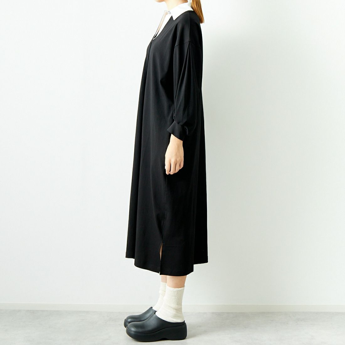 Jeans Factory Clothes [ジーンズファクトリークローズ] ラガーワンピース [143613] 09 ﾌﾞﾗｯｸ