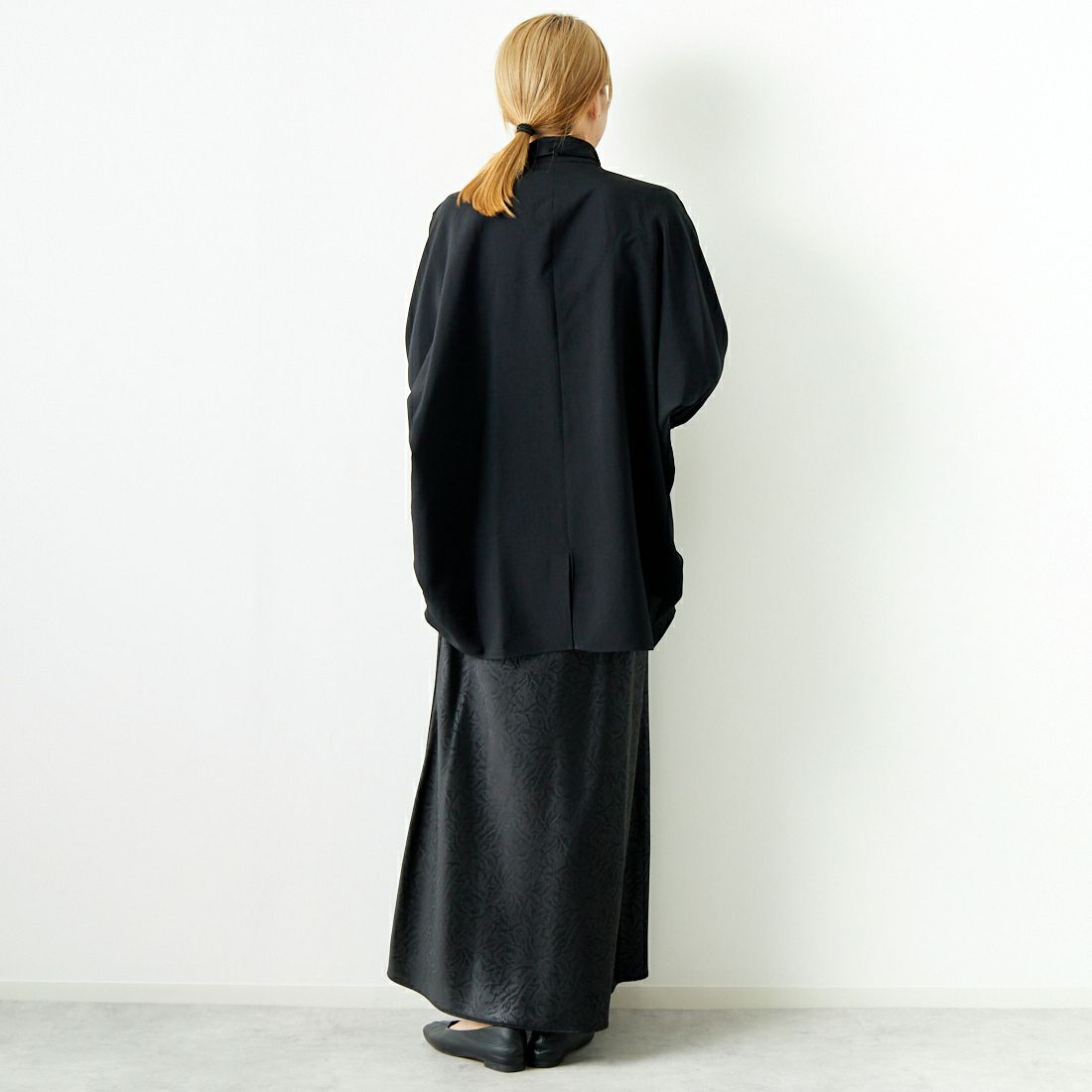 Jeans Factory Clothes [ジーンズファクトリークローズ] マルチウェイボウタイブラウス [7643403] BLACK &&モデル身長：167cm 着用サイズ：F&&
