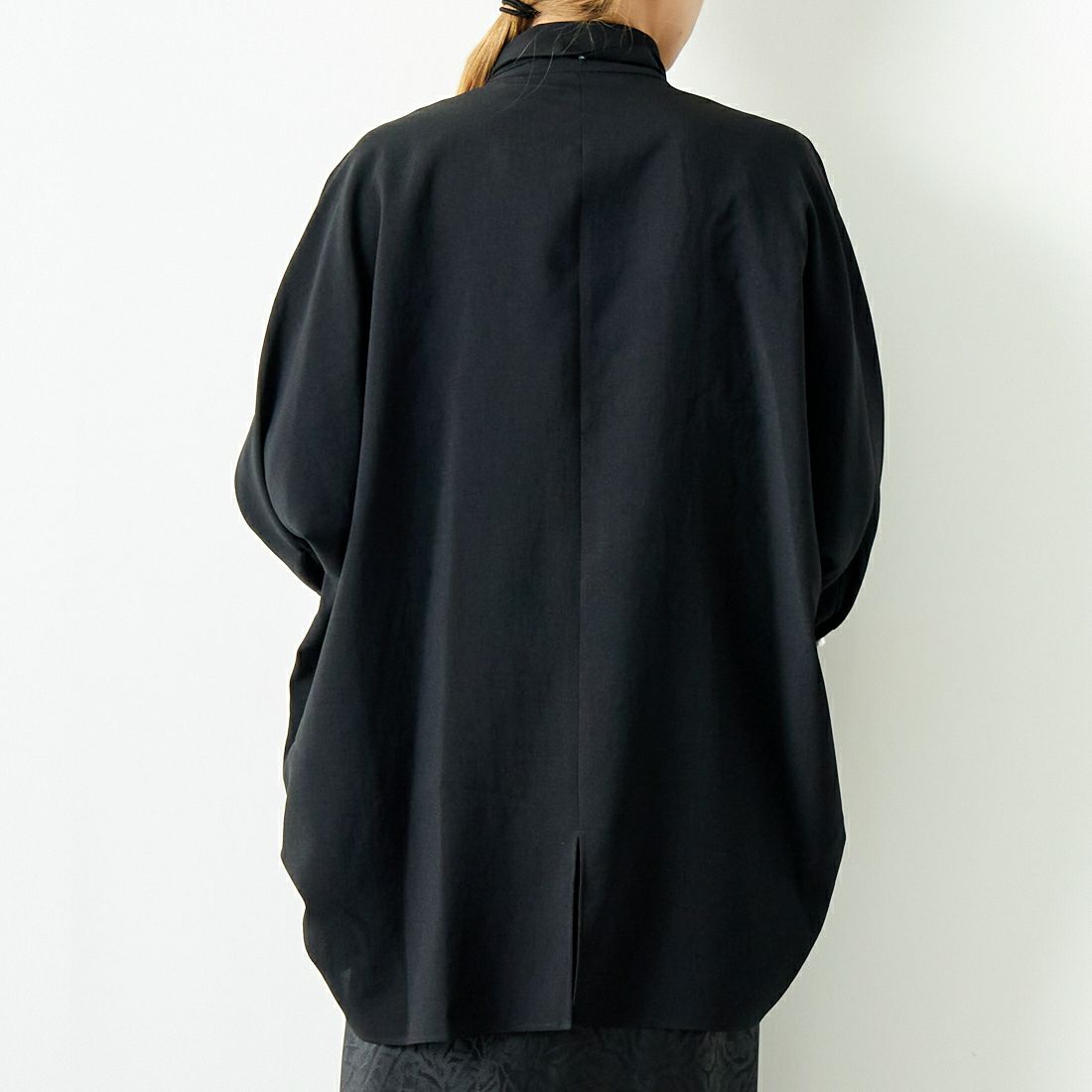 Jeans Factory Clothes [ジーンズファクトリークローズ] マルチウェイボウタイブラウス [7643403] BLACK &&モデル身長：167cm 着用サイズ：F&&
