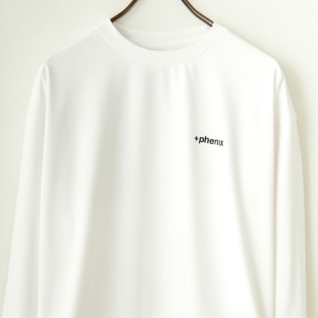 +phenix [プラスフェニックス] 別注 ワンポイント刺繍ロゴ ドローコードTシャツ [POT-24012IN-JF] WHITE