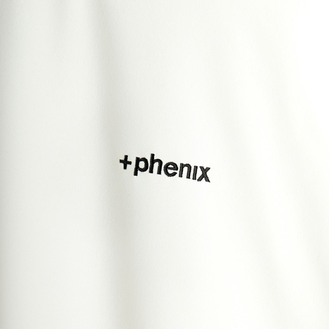 +phenix [プラスフェニックス] 別注 ワンポイント刺繍ロゴ ドローコードTシャツ [POT-24012IN-JF] WHITE