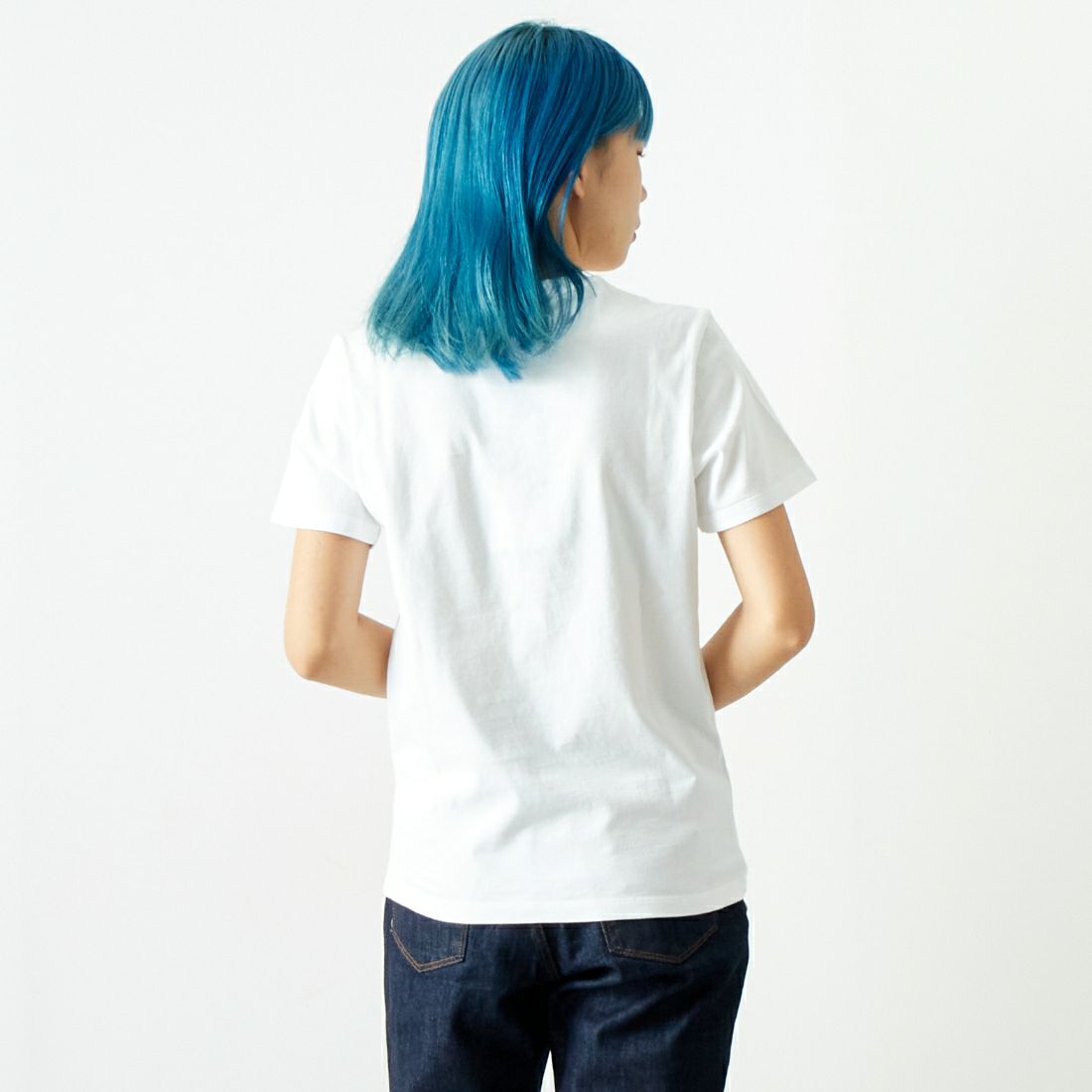 MAISON KITSUNE [メゾン キツネ] フォックスヘッド パッチ レギュラー Tシャツ [LW00105KJ0008] P100 WHT &&モデル身長：167cm 着用サイズ：S&&