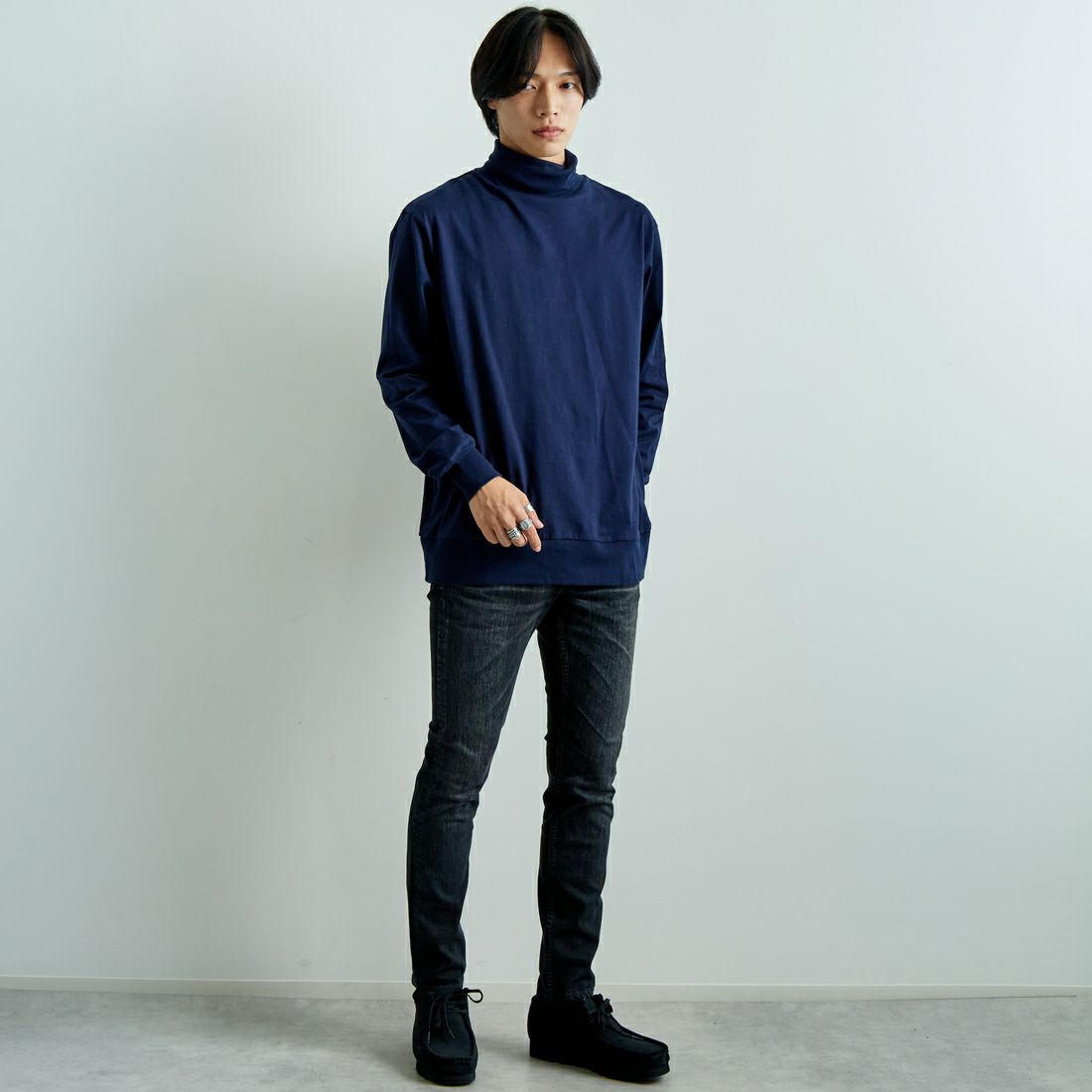 YANUK [ヤヌーク] スリムテーパードデニム VINCENT2/ヴィンセント2 [57243002] OBK &&モデル身長：179cm 着用サイズ：29&&