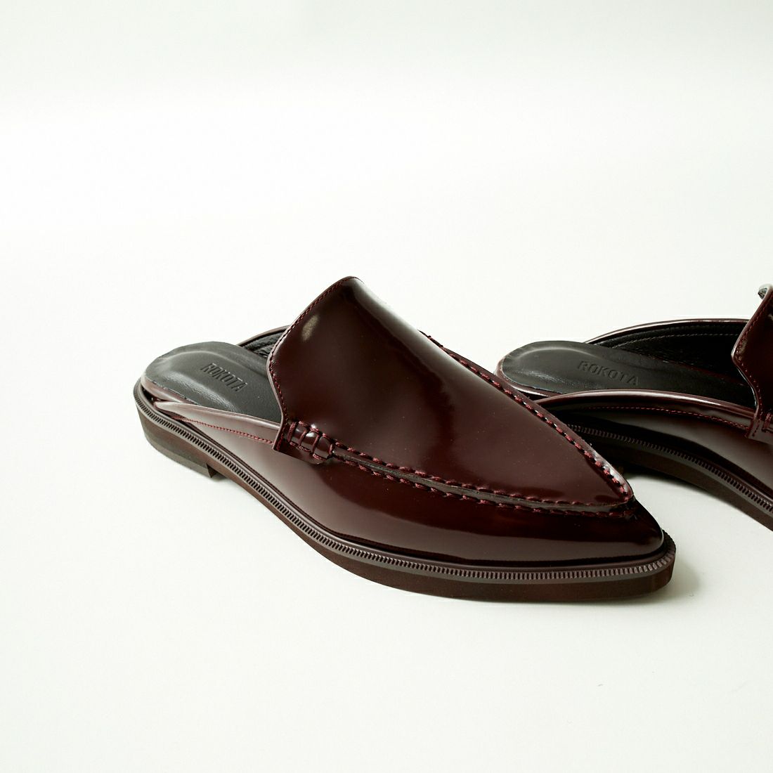 ROKOTA [ロコタ] ポインテッドローファーミュール [5ROS-184-2] ﾊﾞｰｶﾞﾝﾃﾞｨ