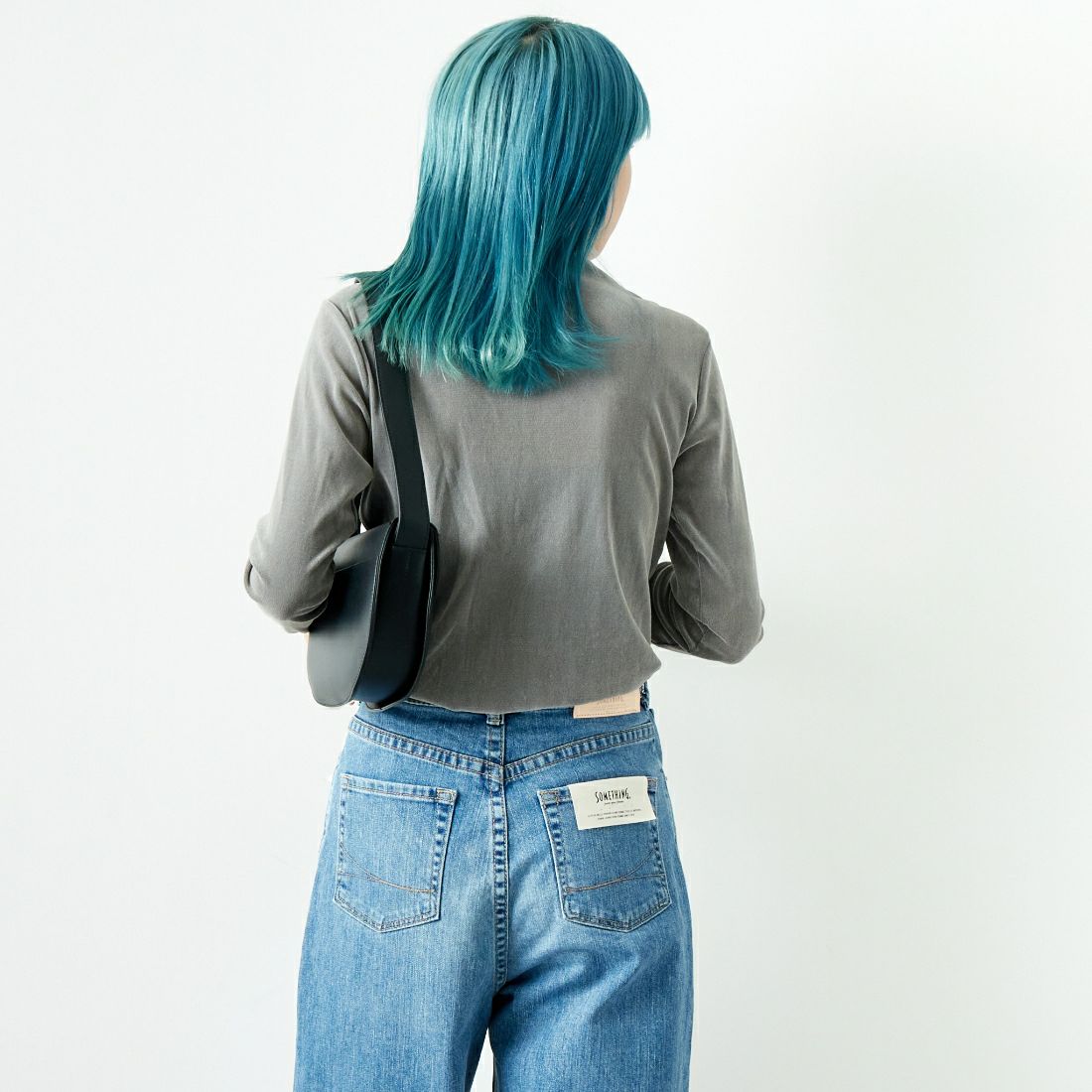 Jeans Factory Clothes [ジーンズファクトリークローズ] フロッキーチュールタートルTシャツ [21243065] 001 Lｸﾞﾚｰ &&モデル身長：167cm 着用サイズ：F&&