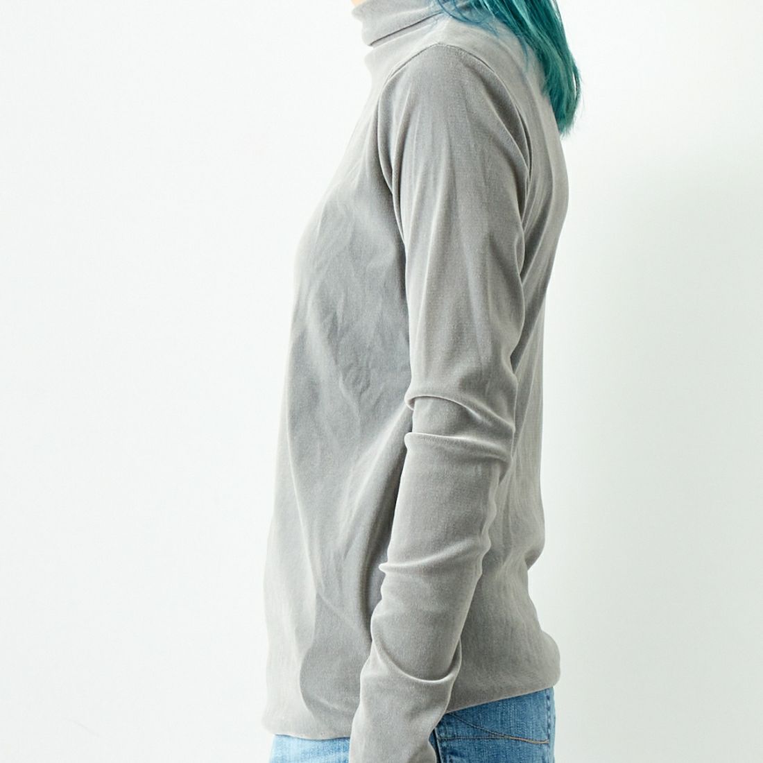 Jeans Factory Clothes [ジーンズファクトリークローズ] フロッキーチュールタートルTシャツ [21243065] 001 Lｸﾞﾚｰ