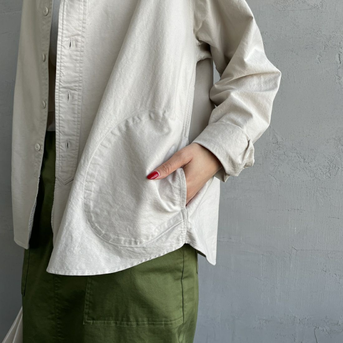 DANTON [ダントン] オックスフォード バンドカラーシャツ [DT-B0279SOX] OYSTER