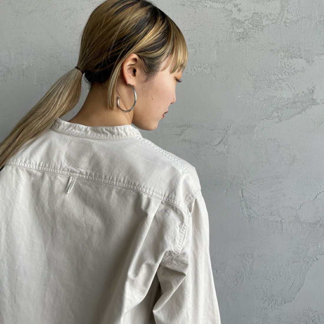 DANTON [ダントン] オックスフォード バンドカラーシャツ [DT-B0279SOX] OYSTER