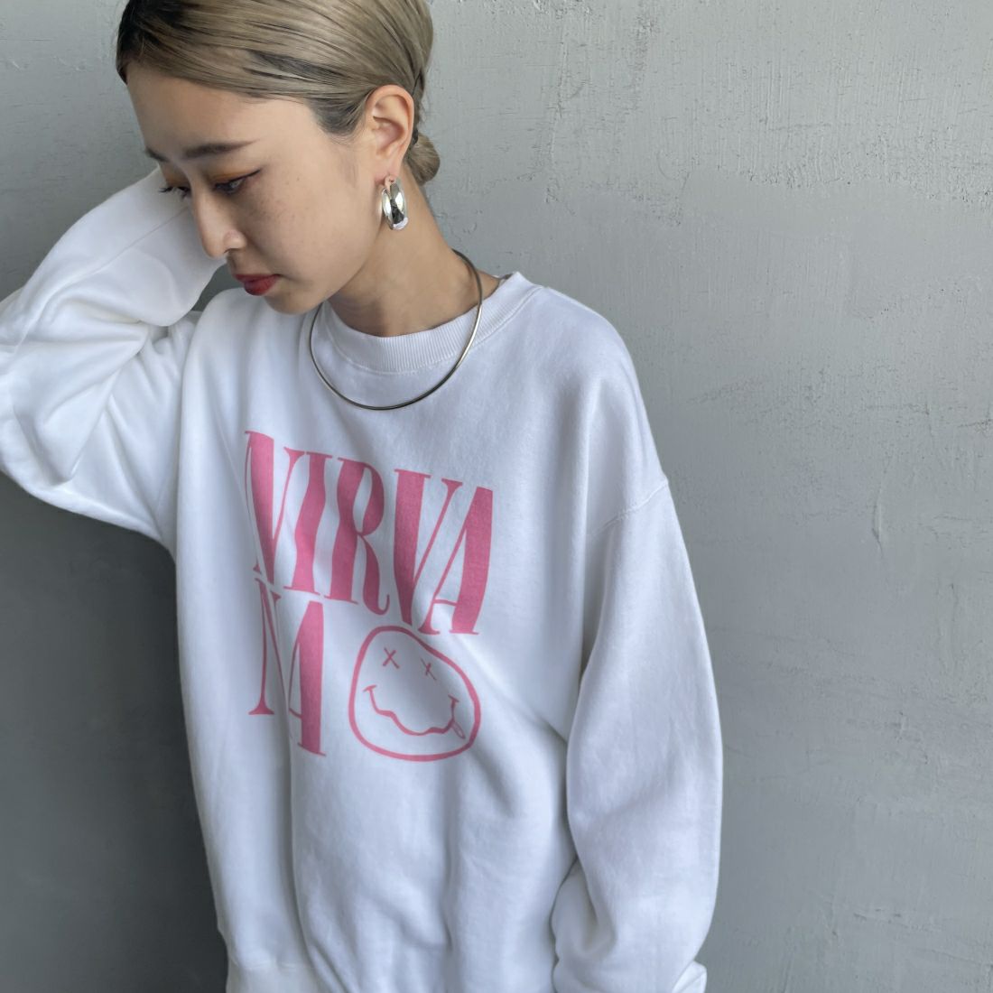 GOOD ROCK SPEED [グッドロックスピード] 別注 NIRVANA プリントスウェット [INTN-021-JF] WHITE