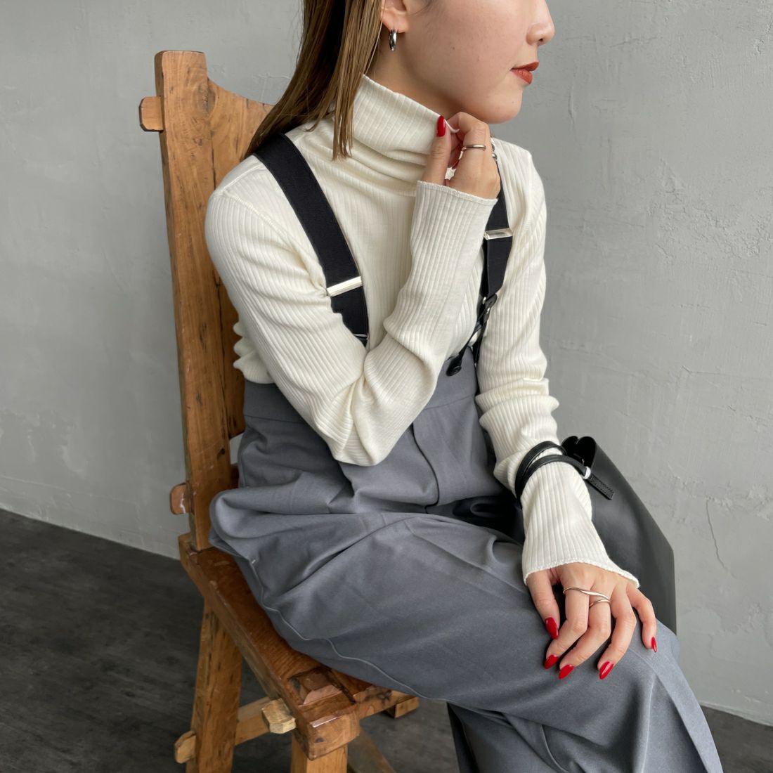 01 WHITE&&モデル身長：156cm　着用サイズ：F0&&