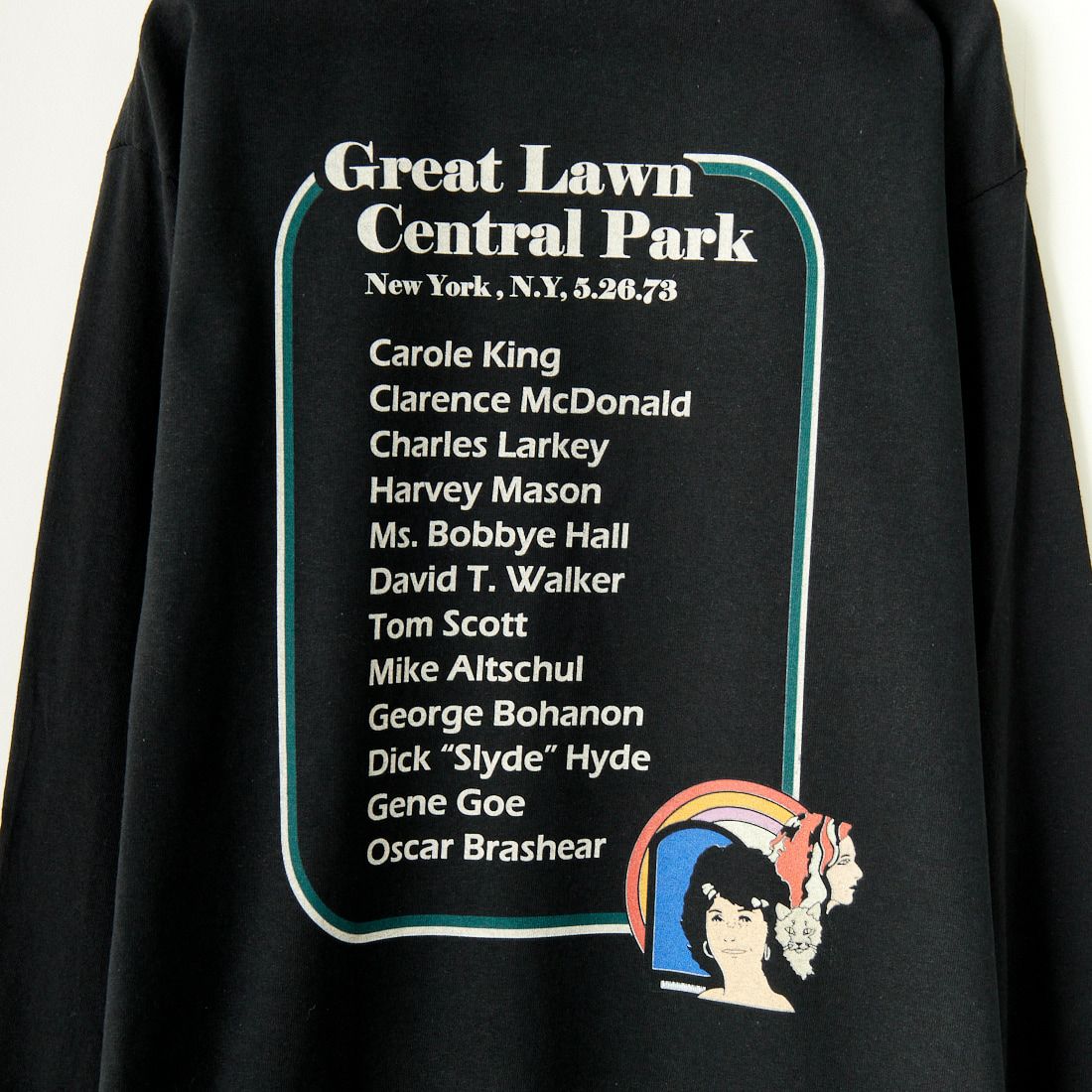 BLUESCENTRIC [ブルースセントリック] CAROLE KING HOME AGAIN ロングスリーブTシャツ [BLC9000002] BLACK