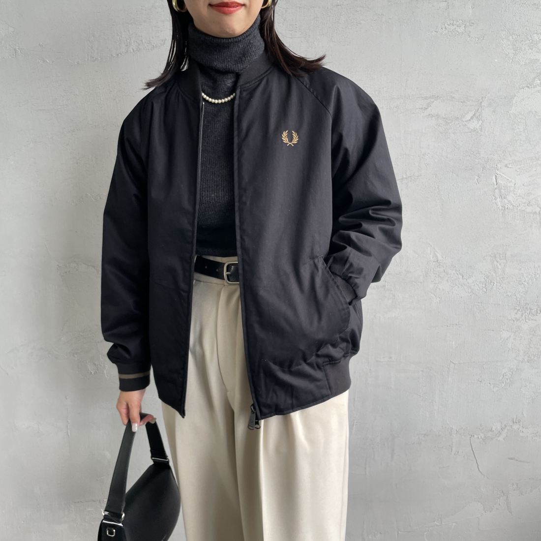 FRED ほろ苦 PERRY フレッドペリー ハーフジップ ナイロンジャケット 